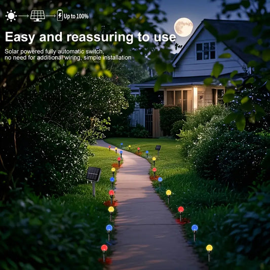 20 LED Solar Bubble Ball Lawn Lights Waterproof Solar Pathway String Light