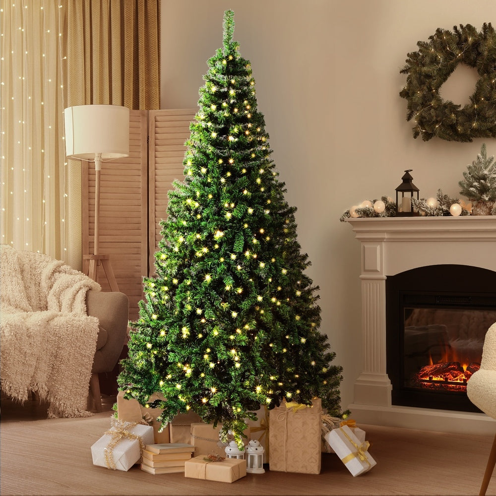 8FT Green Christmas Tree with LED Lights