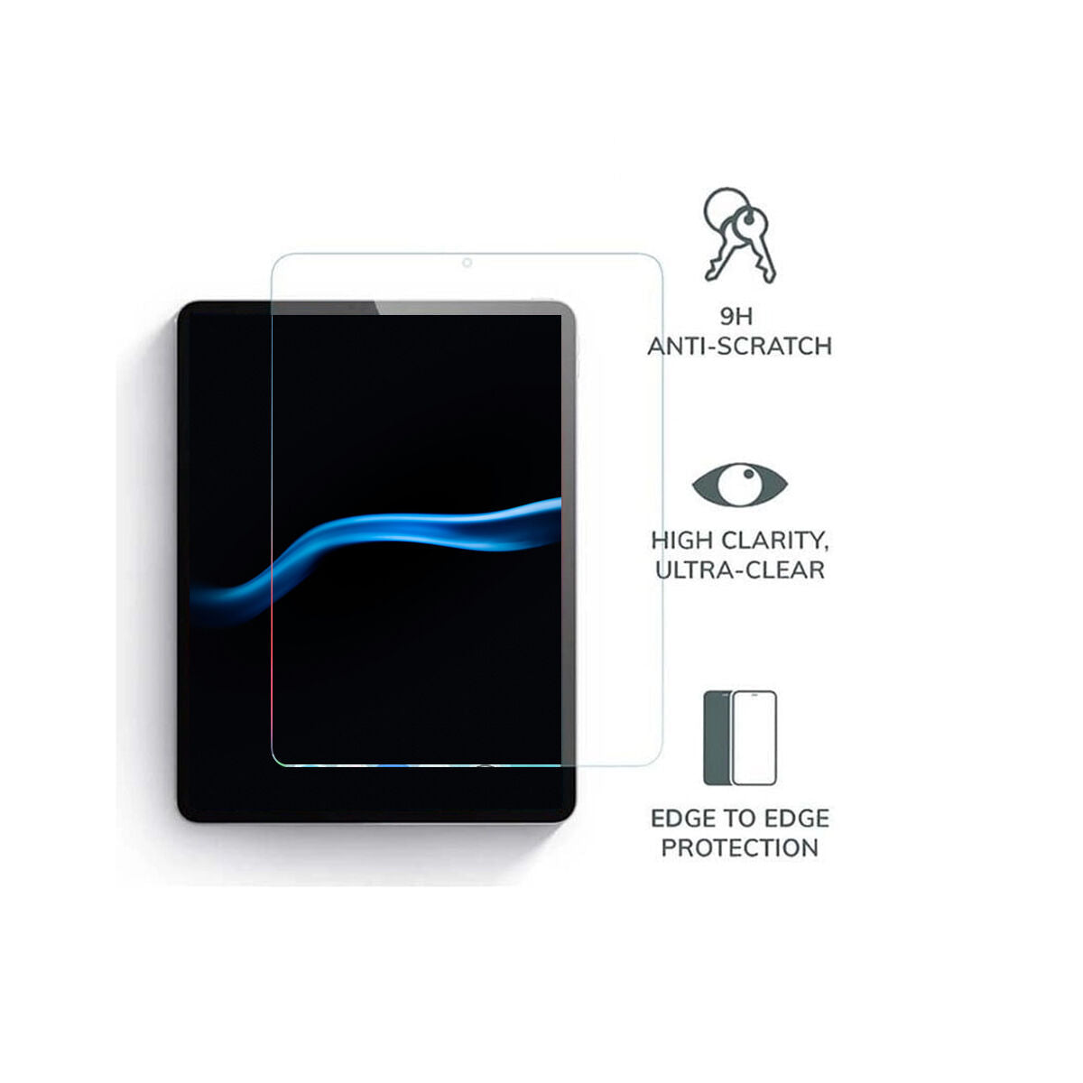 2D Tempered Glass, iPad 12.9" for iPad Pro 12.9" 3rd Gen (2018) / iPad 12.9" 4th Gen (2020) / iPad 12.9" 5th Gen (2021) / iPad 12.9" 6th Gen (2022) [P