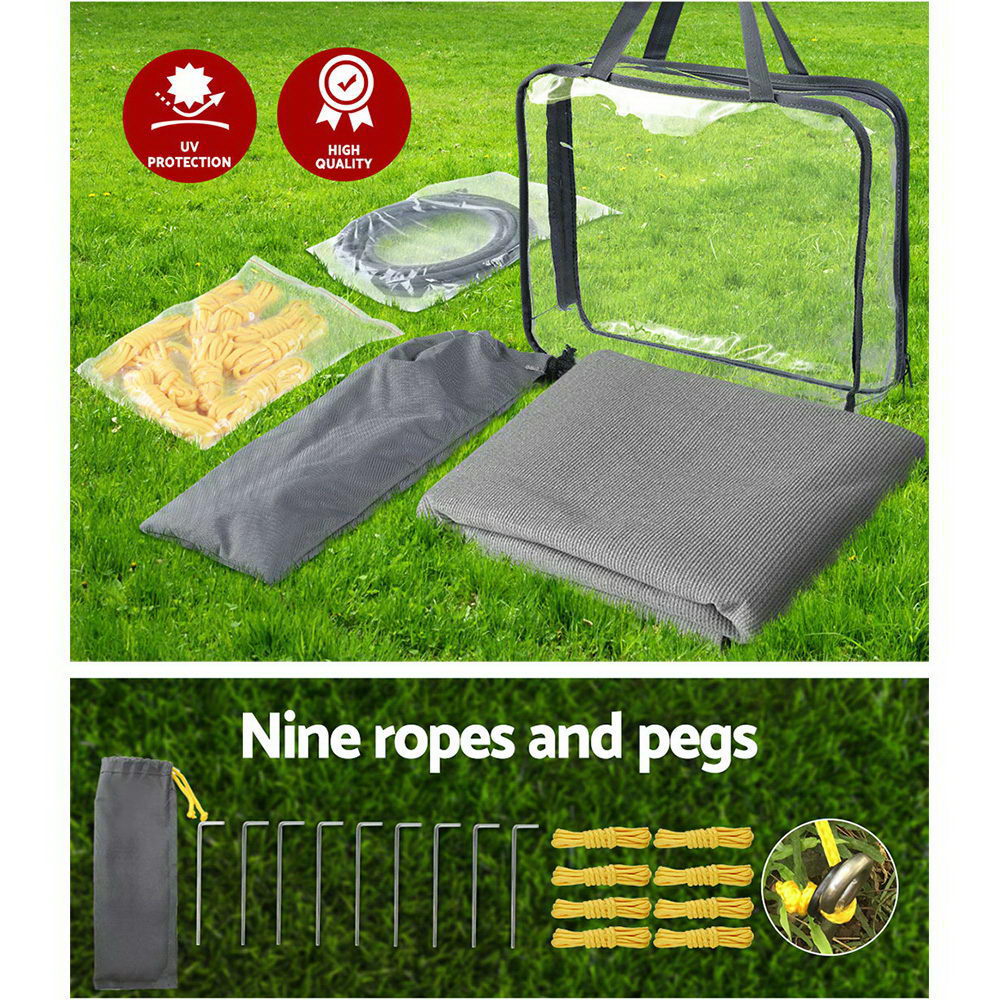 Weisshorn Caravan Privacy Screen Roll Out Awning 4.6x1.95M End Wall Side Sun
