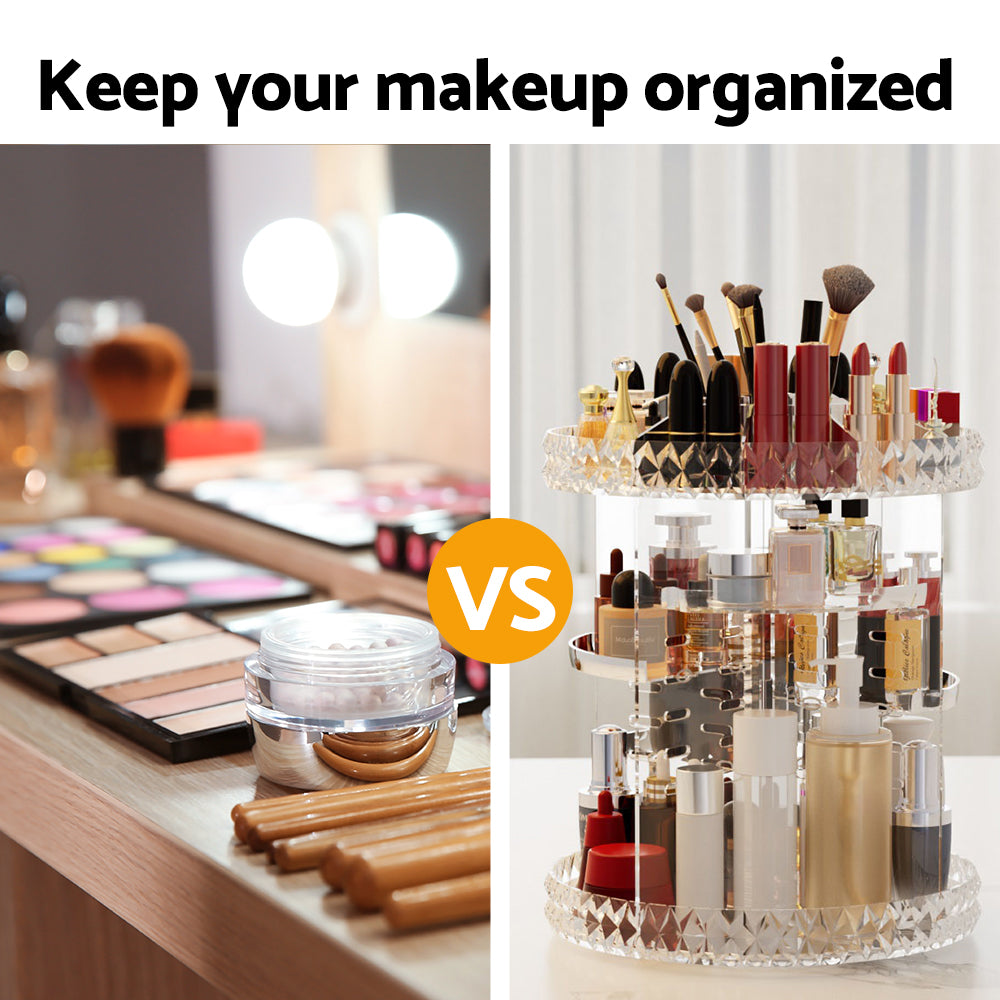Embellir Makeup Organizer Acrylic Rotating Cosmetic Storage Display Holder
