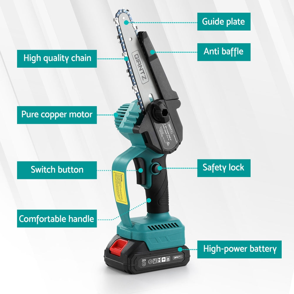 Giantz 6-Inch Mini Cordless Electric Chainsaw