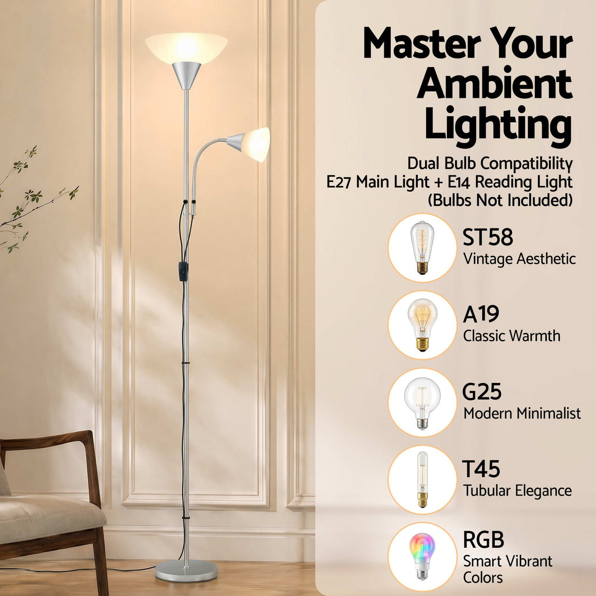 Artiss Floor Lamp Mother and Child Modern Home Living Room Office Reading