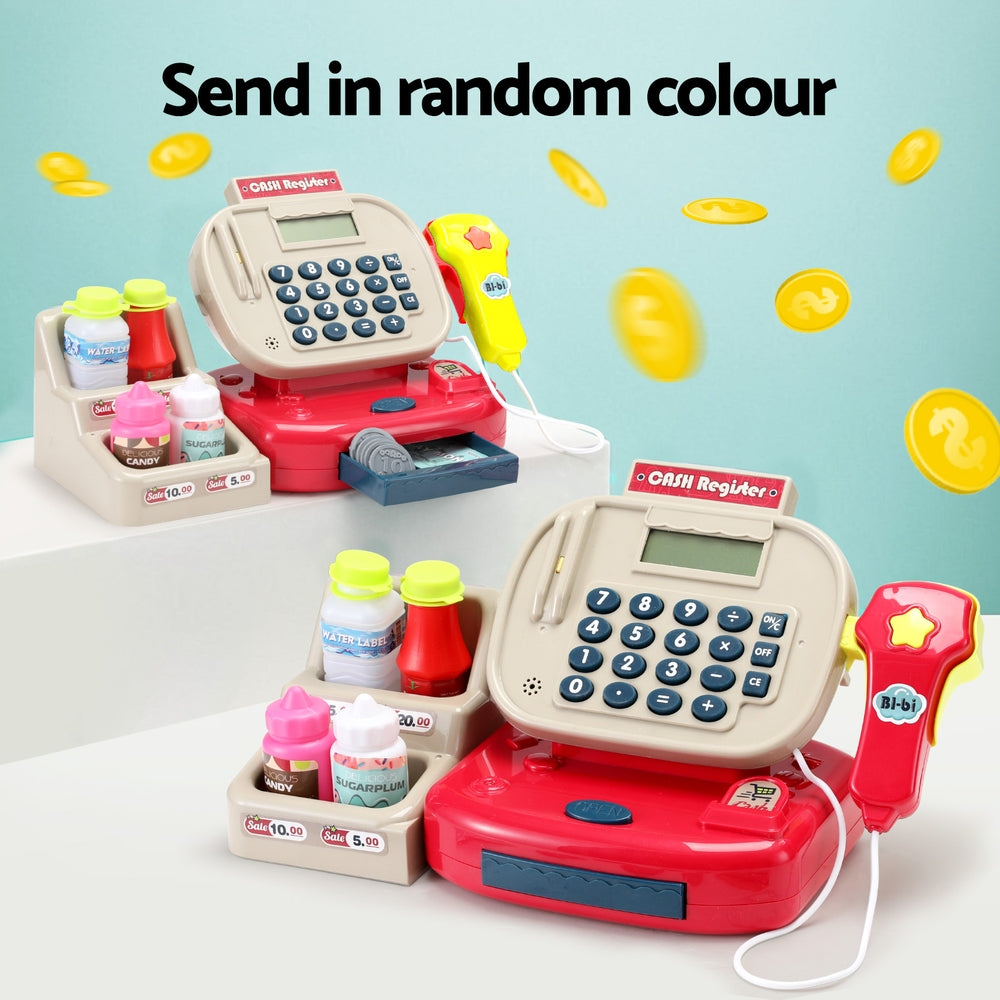 Keezi Kids Cash Register Pretend Play Set with Scanner 6