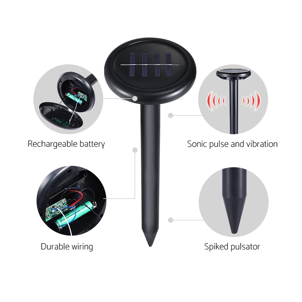 Gardeon Snake Repeller 4X Ultrasonic Solar Powered 6