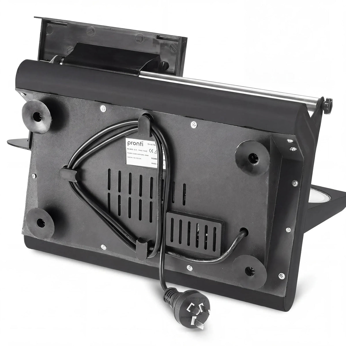 Pronti Black Electric Food Slicer 200W with Adjustable Thickness 1 to 15mm