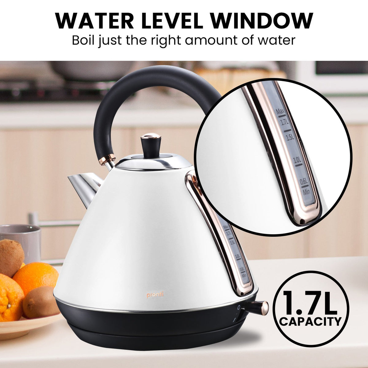 Pronti Rose Trim Collection Toaster & Kettle Bundle