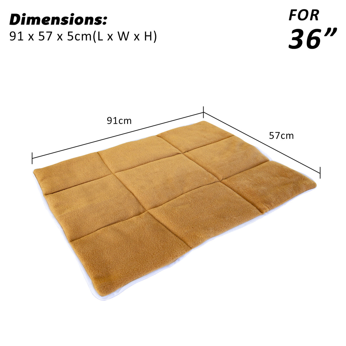 Paw Mate Pet Cushion Mat 36in (91cm), Beige