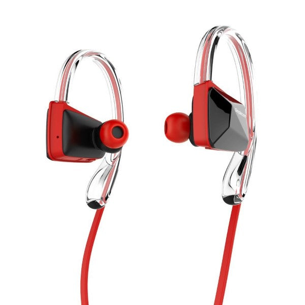 Simplecom NS200 Bluetooth Neckband Sports Headphones with NFC, Red