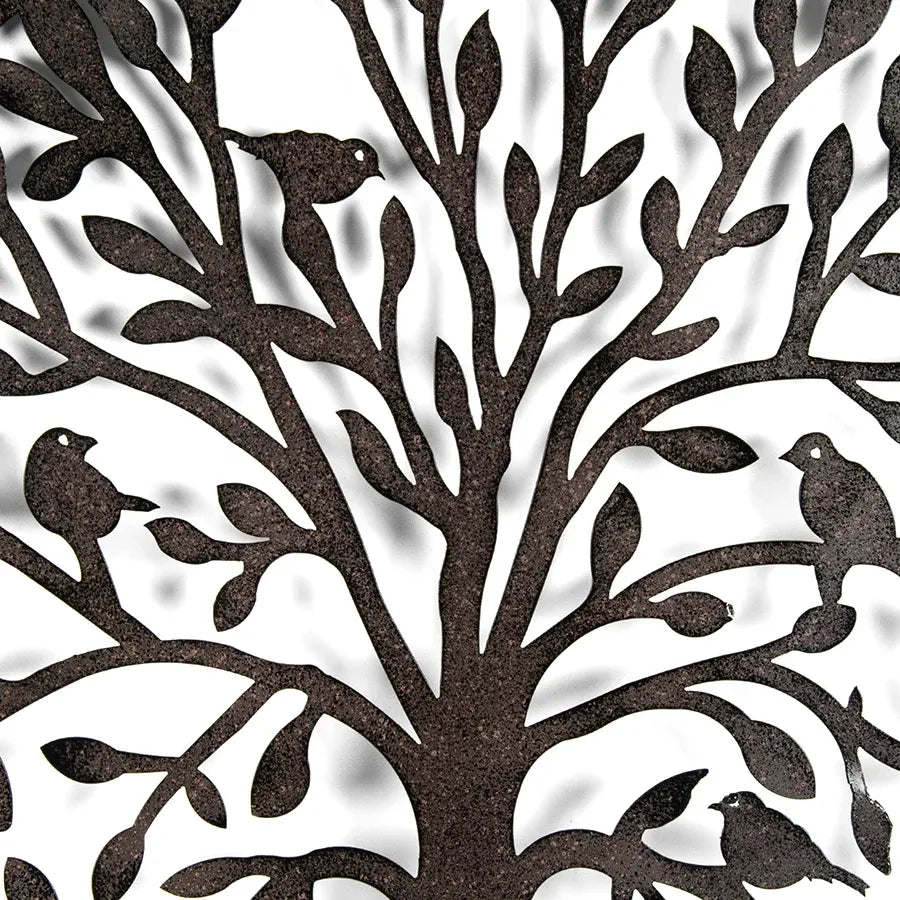 Laser Cut Round Tree Of Life w Birds Wall Art 60x59.7cm