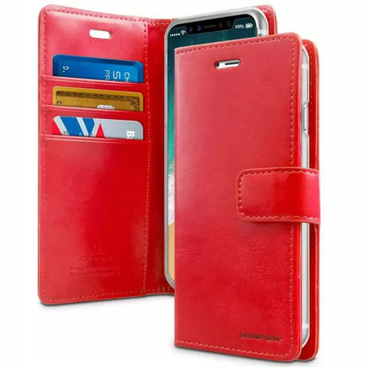 Goospery Blue Moon Diary Wallet Case, iPh-14 Plus-Red