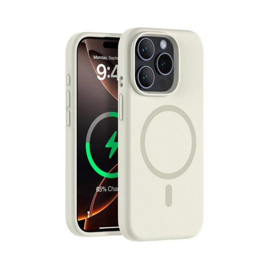 iShield [Ultra Mgsafe] Liquid Silicon Snap Case, iPh-15 Pro-White