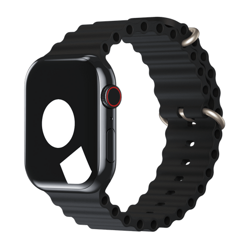 Hoco Compatible with Apple Watch Ocean Band [WA12] for All Series, 42 / 44 / 45 / 46 / 49 mm-Black