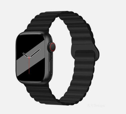 Hoco Compatible with Apple Watch Silicon Magnetic Band [WA22] for All Series, 42 / 44 / 45 / 46 / 49 mm-Black
