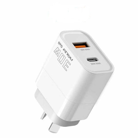 iVolta BOOST¬GaN 30W USB-C PD + USB-A Wall Charger [Certified]