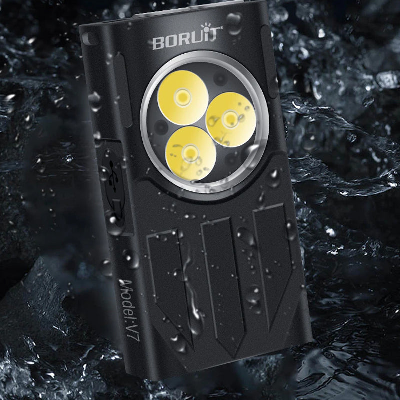 Waterproof LED Light Keychain Torch Lamp Flashlight  USB Rechargeable