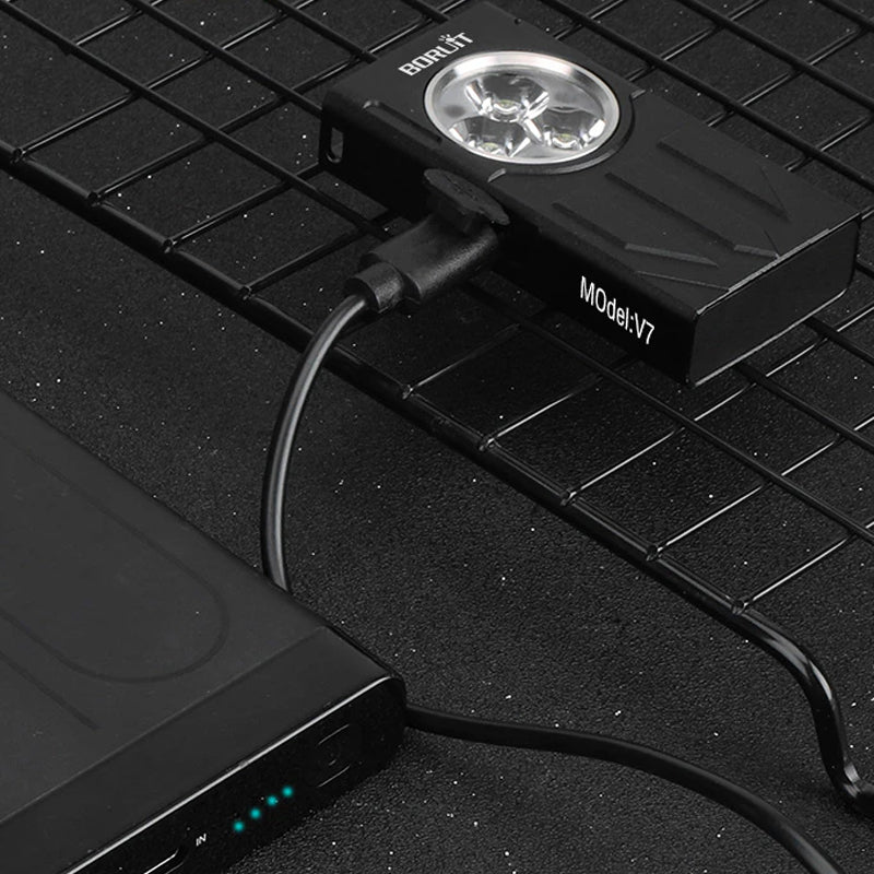 Waterproof LED Light Keychain Torch Lamp Flashlight  USB Rechargeable