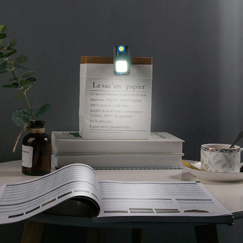 Mini LED Flashlight Keychain COB Work Light- USB Rechargeable