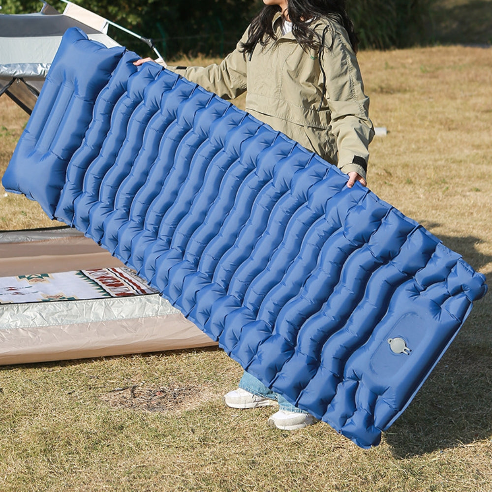 Inflatable Camping Mattress Sleeping Pad with Built-in Pillow and Pump
