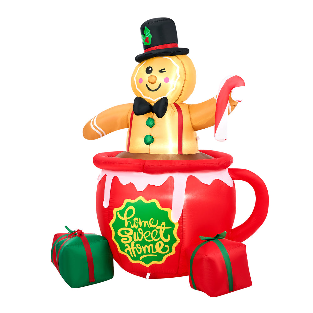 Christmas Inflatable Gingerbread Man with LED Lights