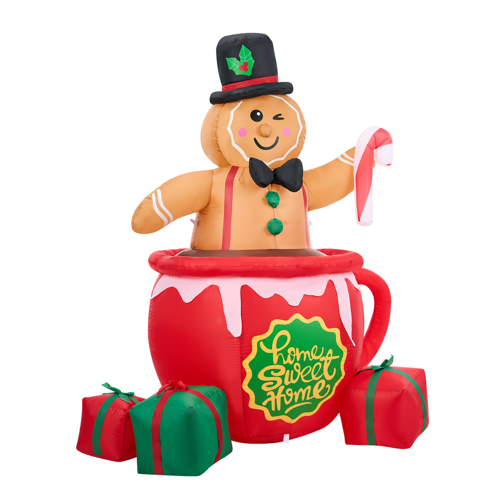 Christmas Inflatable Gingerbread Man with LED Lights