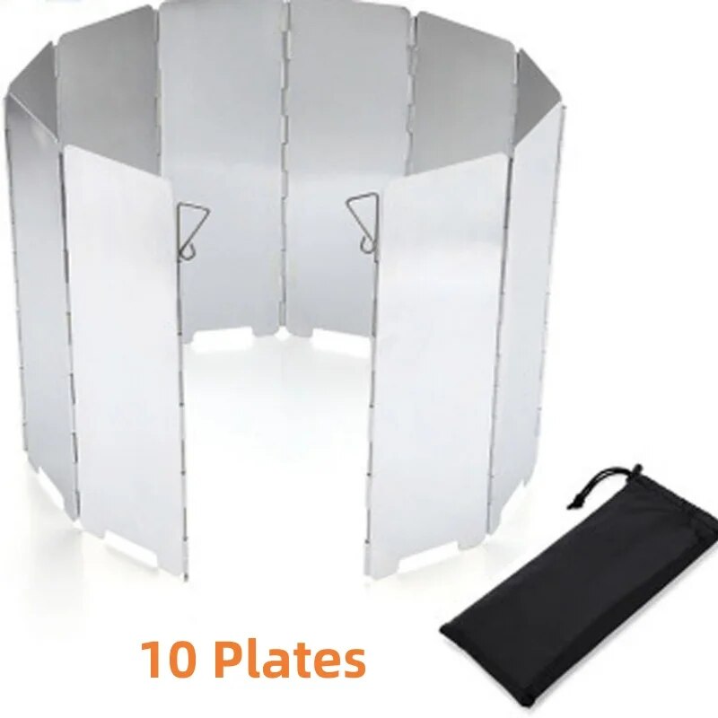 10 Plates Aluminum Alloy Ultralight Foldable Stove Windscreen
