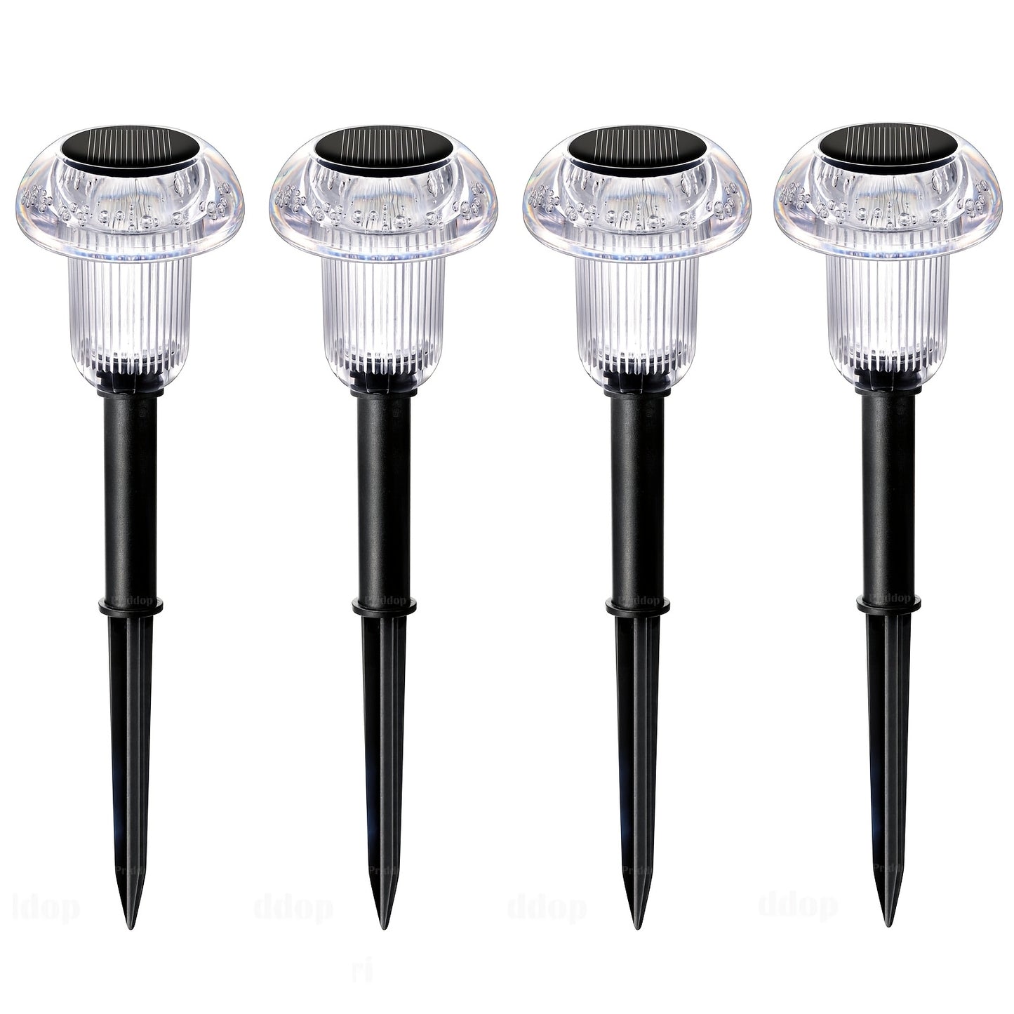 4Pcs Solar Pathway Lights Outdoor Vibrant LED Mushroom Garden Stake Lighting