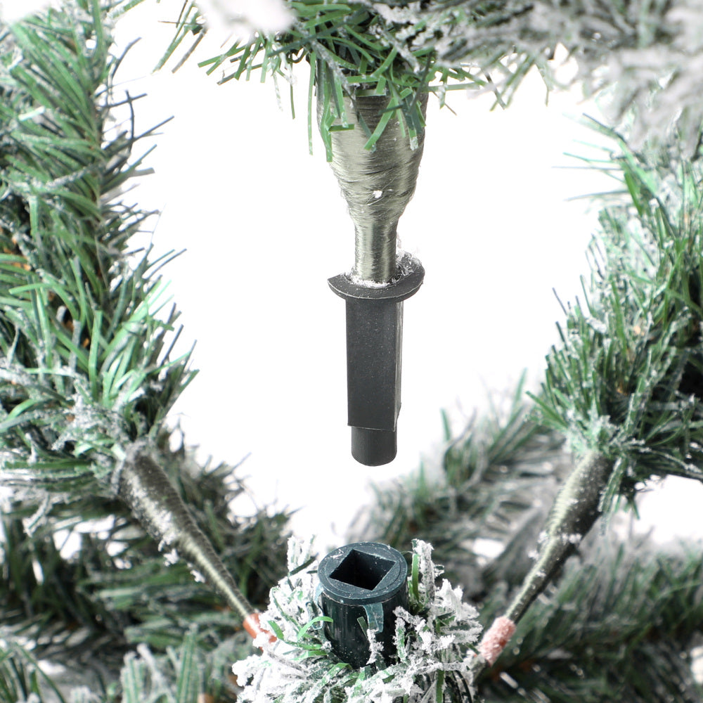 7FT Snow Flocked Green Christmas Tree with LED Lights