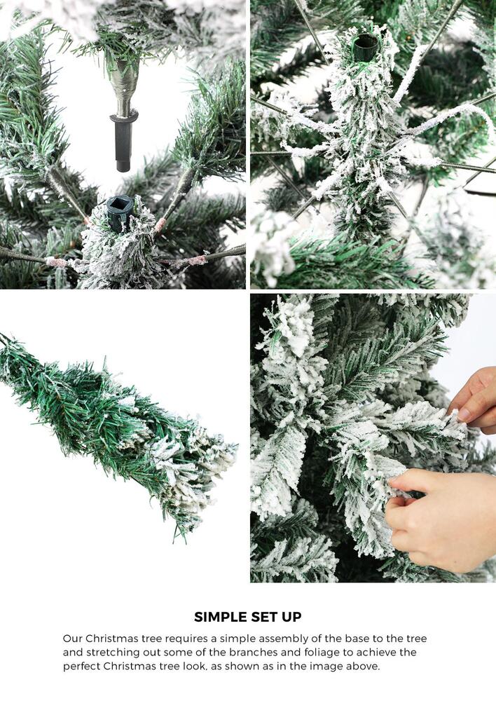 7FT Snow Flocked Green Christmas Tree