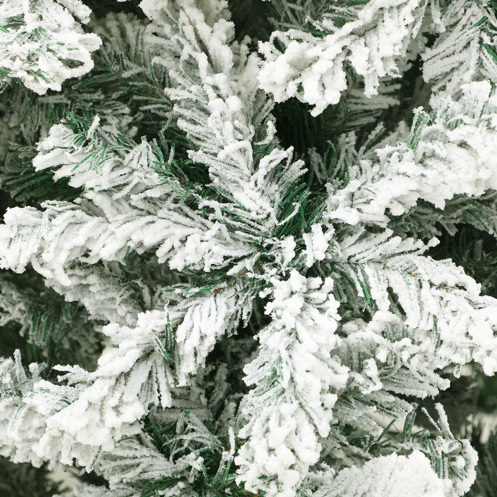 7FT Snow Flocked Green Christmas Tree