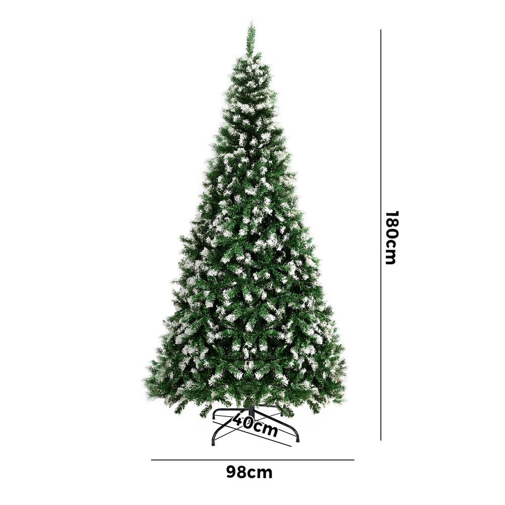 6FT Snowy Green Christmas Tree with 800 Tips