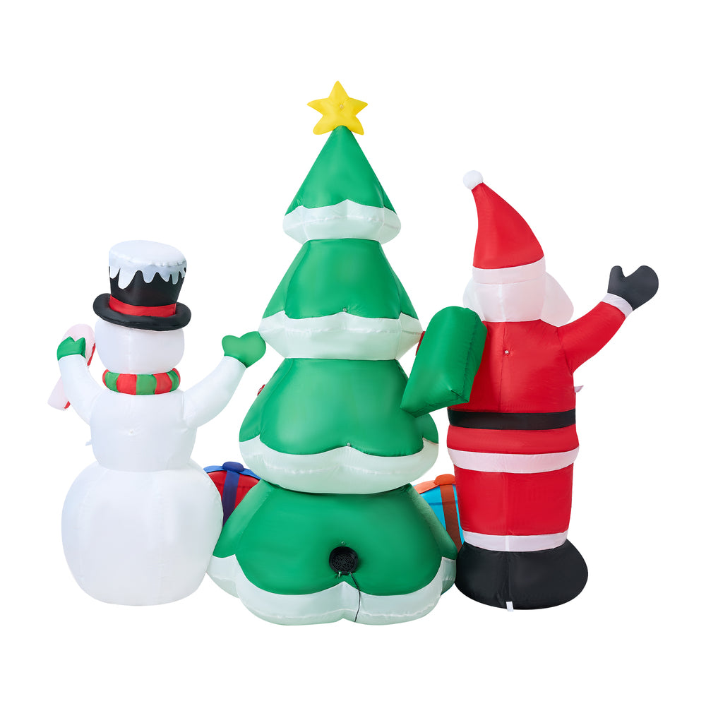 Christmas Santa Claus & Snowman Inflatable Set with LED Light