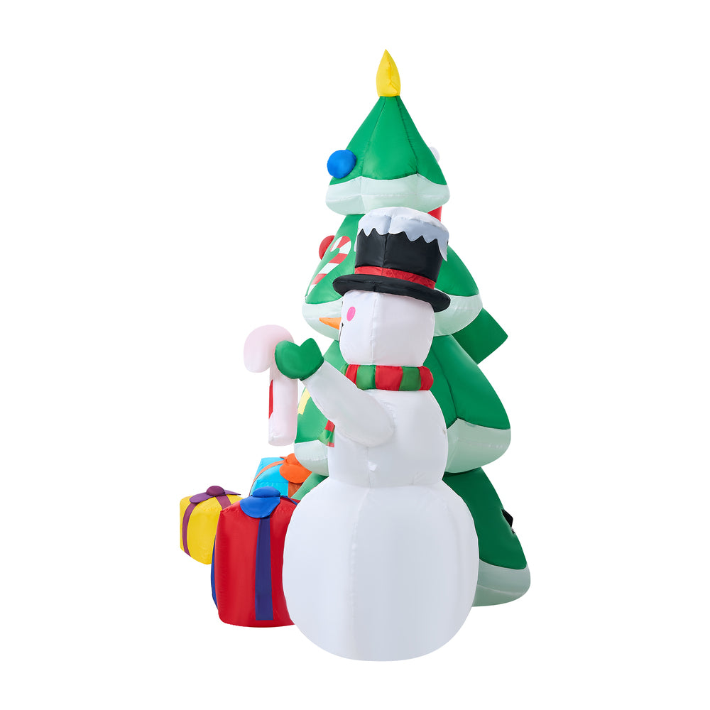 Christmas Santa Claus & Snowman Inflatable Set with LED Light