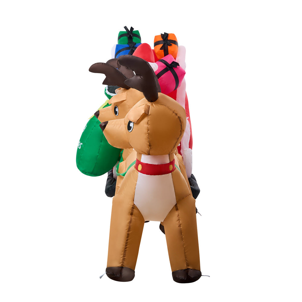 Christmas Inflatable Santa Claus Sleigh Reindeers with LED Light