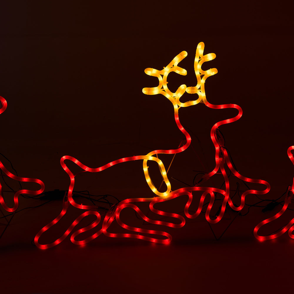 Christmas LED Motif Rope Lights Santa Riding Reindeer