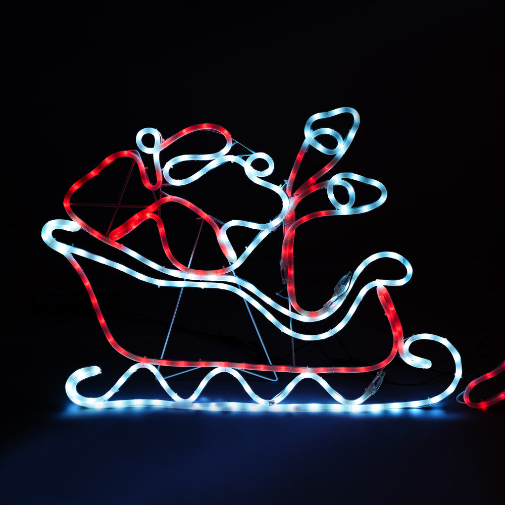 Christmas LED Motif Rope Lights Santa Riding Reindeer