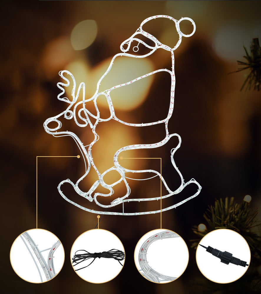 Christmas LED Motif Rope Lights Santa Claus Rocking Reindeer