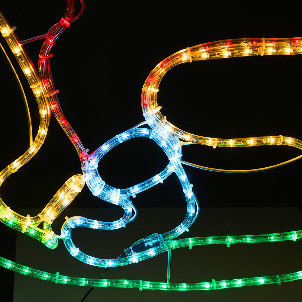 Christmas LED Motif Rope Lights Santa Claus Rocking Reindeer