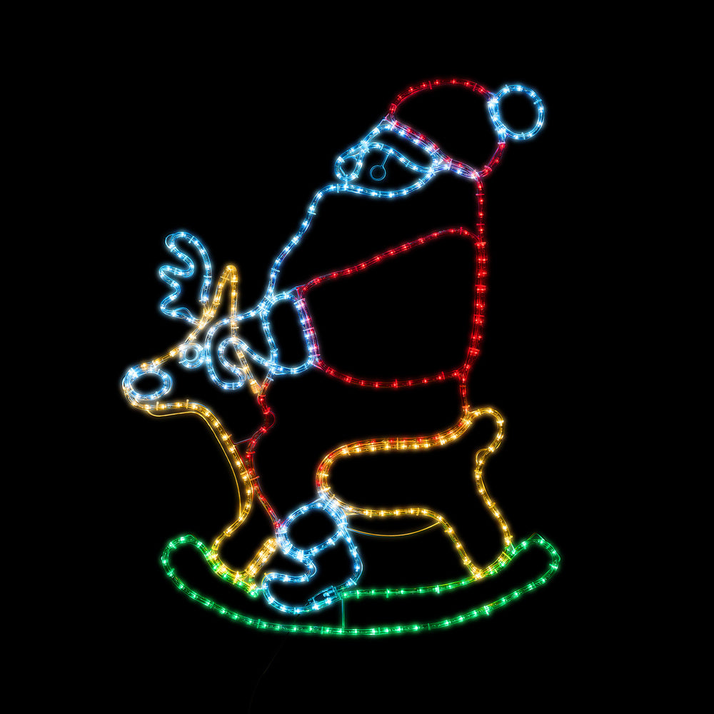 Christmas LED Motif Rope Lights Santa Claus Rocking Reindeer