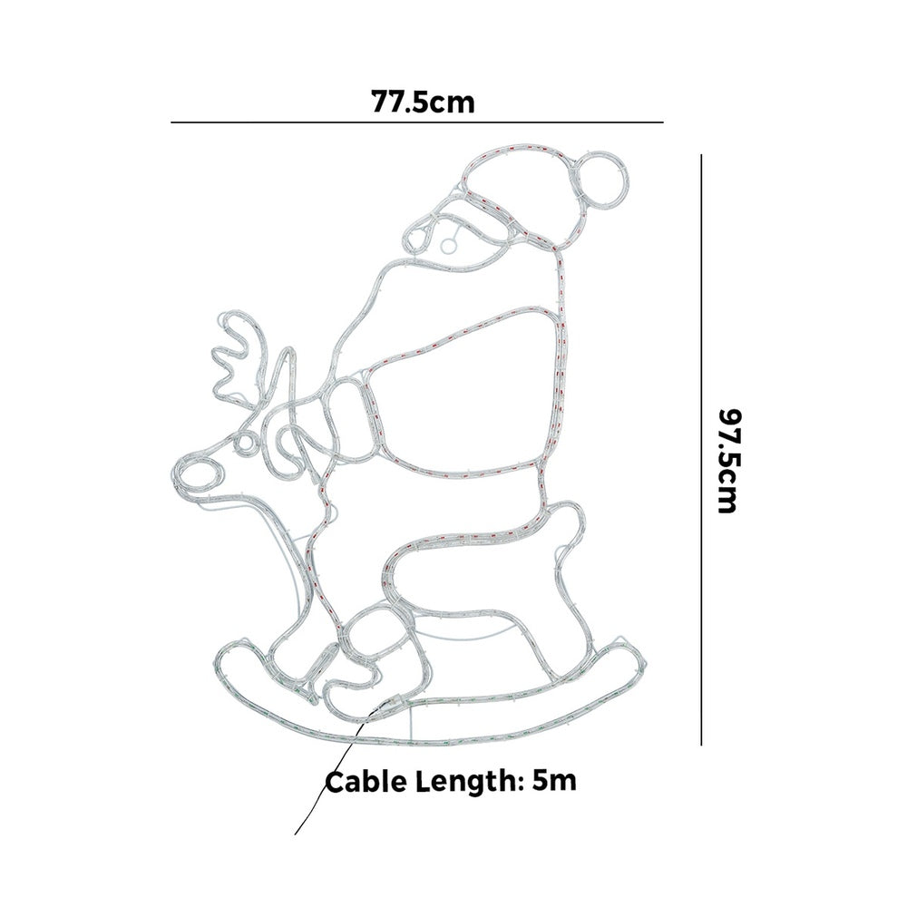 Christmas LED Motif Rope Lights Santa Claus Rocking Reindeer