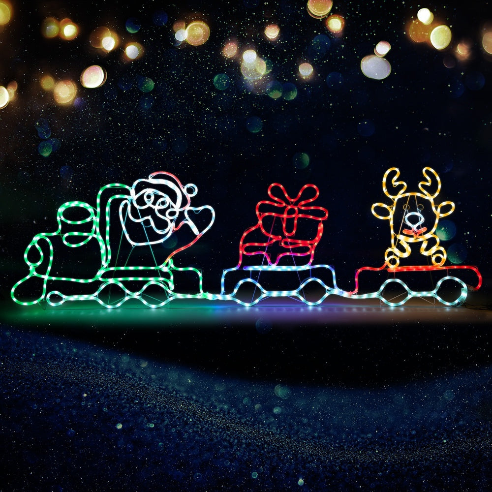Christmas LED Motif Lights Santa Claus Train