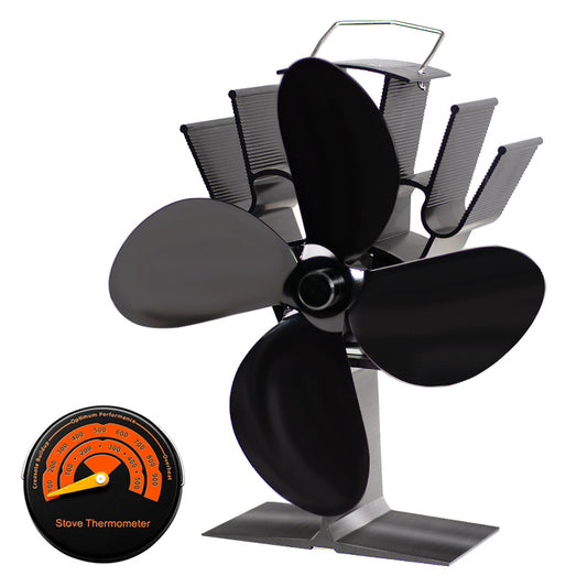 4 Blade Heat Powered Stove Fan Log Wood Burner