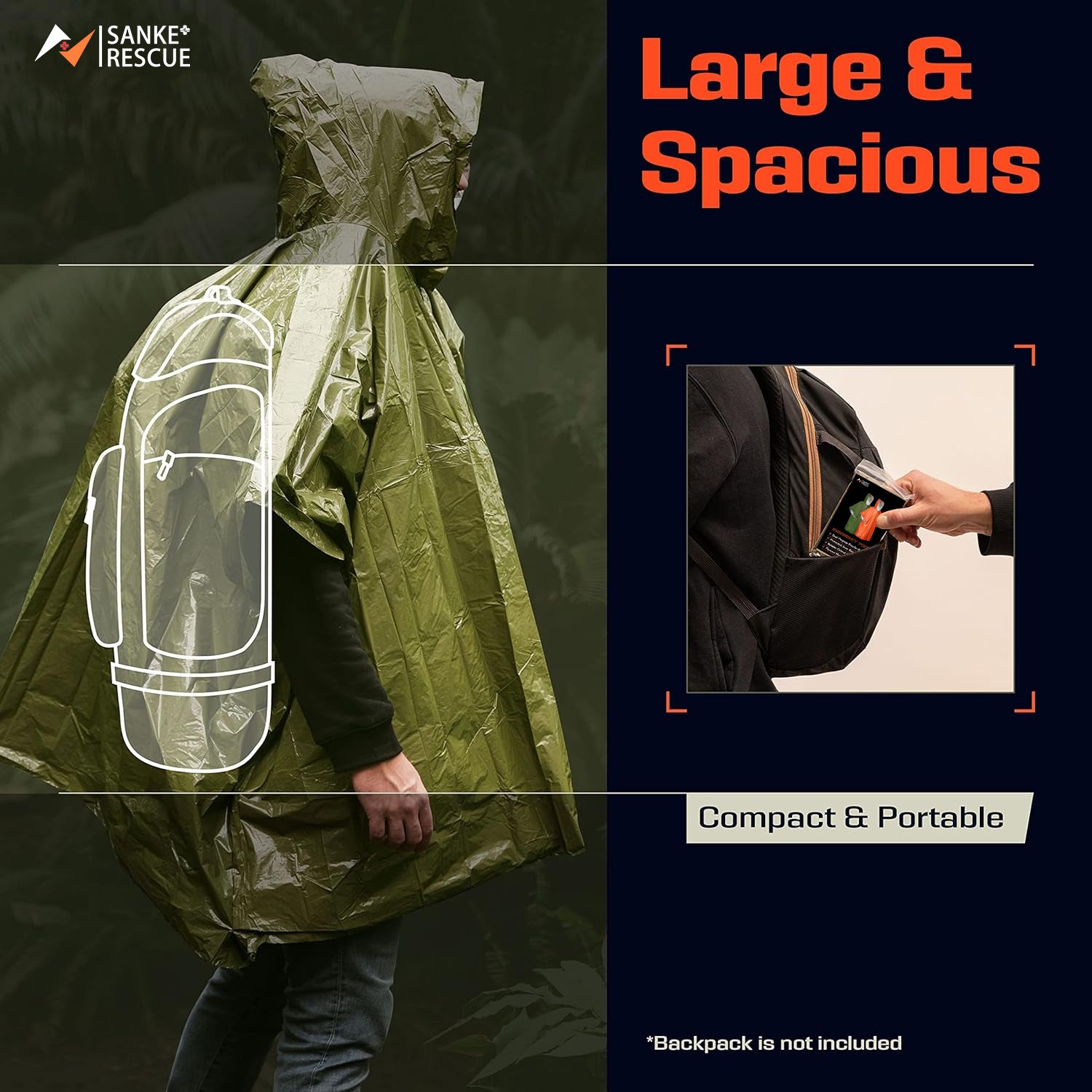 Emergency Water Proof Raincoat Aluminum Film Disposable Cold Insulation Rainwear Blanket