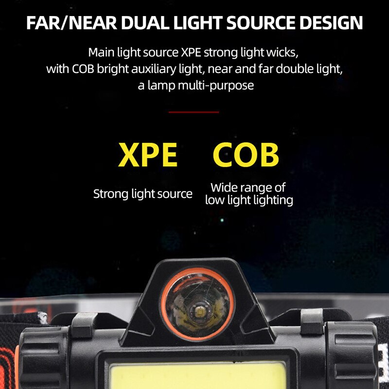Rechargeable COB LED Strong Magnetic Powerful Headlight Super Bright Head Torch