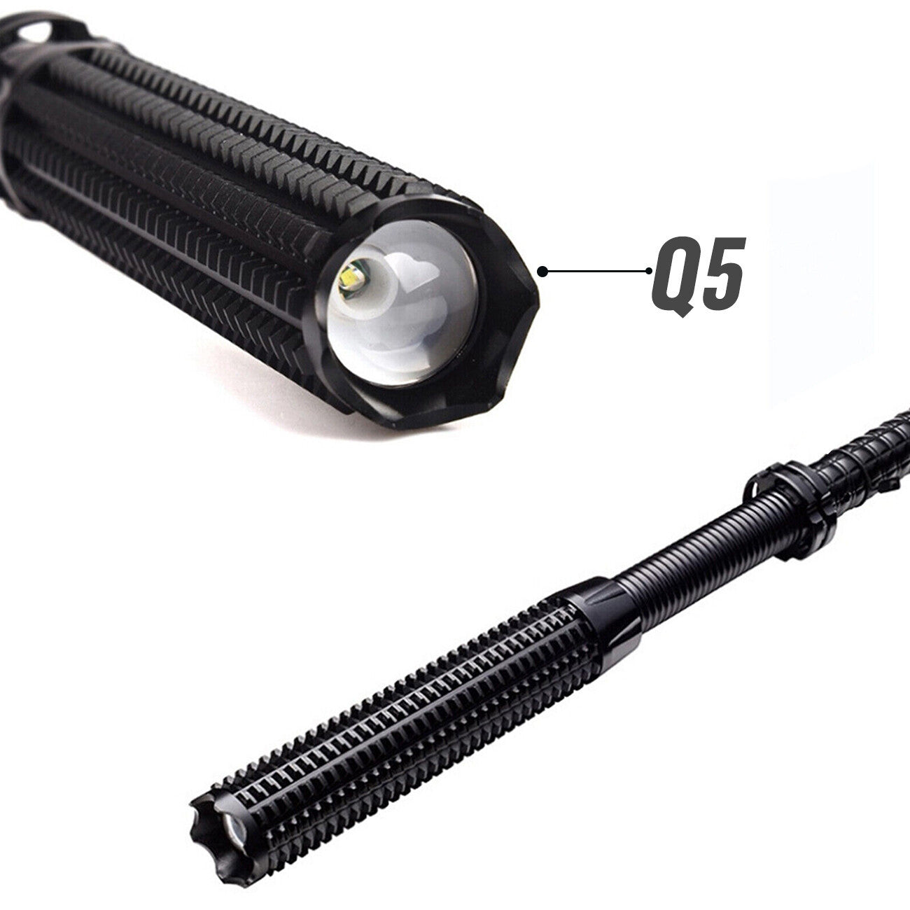 Security Flashlight Zoom Rechargeable Torch Spotlight.