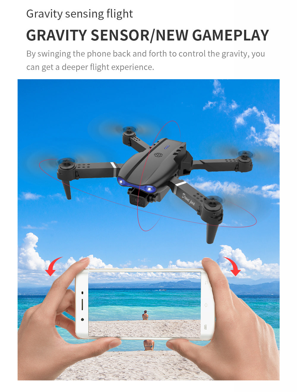 Smart Camera Drone, Real-time Image Transmission, One-click Touch And Landing Functions, Foldable, Remote-controlled