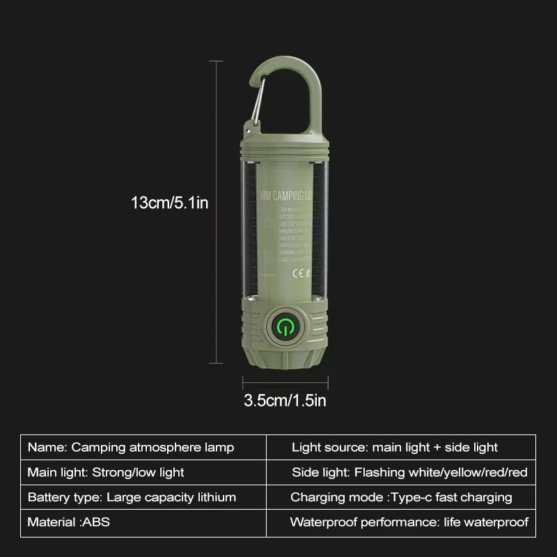 Multi Functional LED Camping Light Rechargeable Waterproof Travel Light