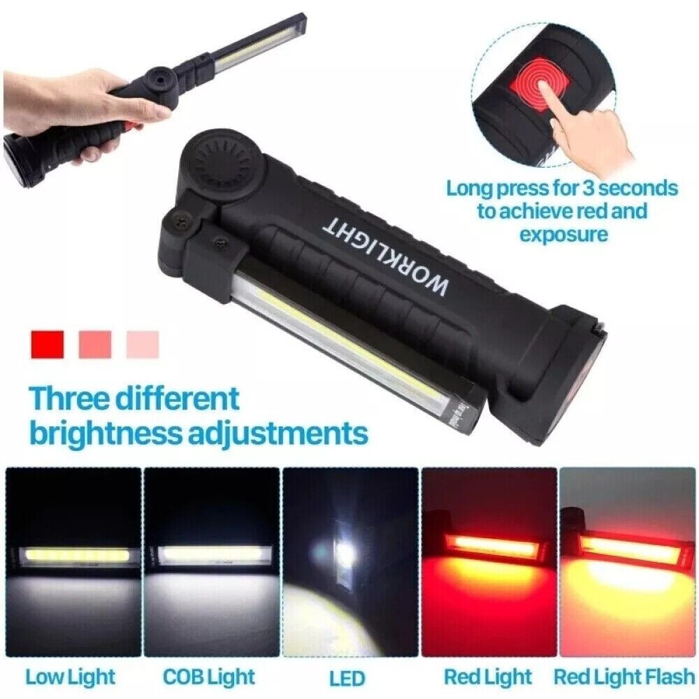 USB Rechargeable LED Work Light Torch Flashlight