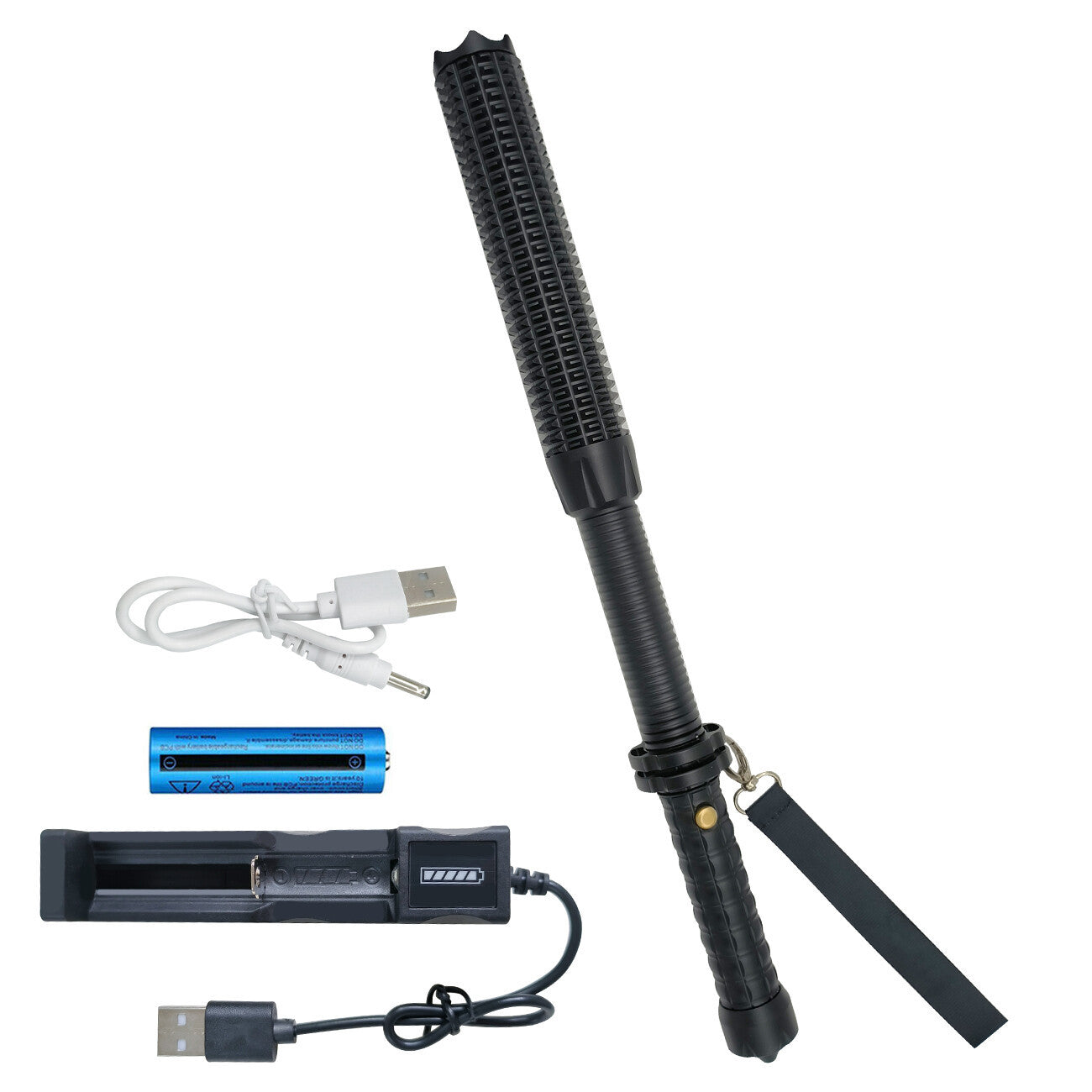 Security Flashlight Zoom Rechargeable Torch Spotlight.