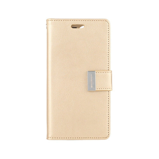 Goospery Rich Diary Wallet Case, iPh-13 Pro-Gold